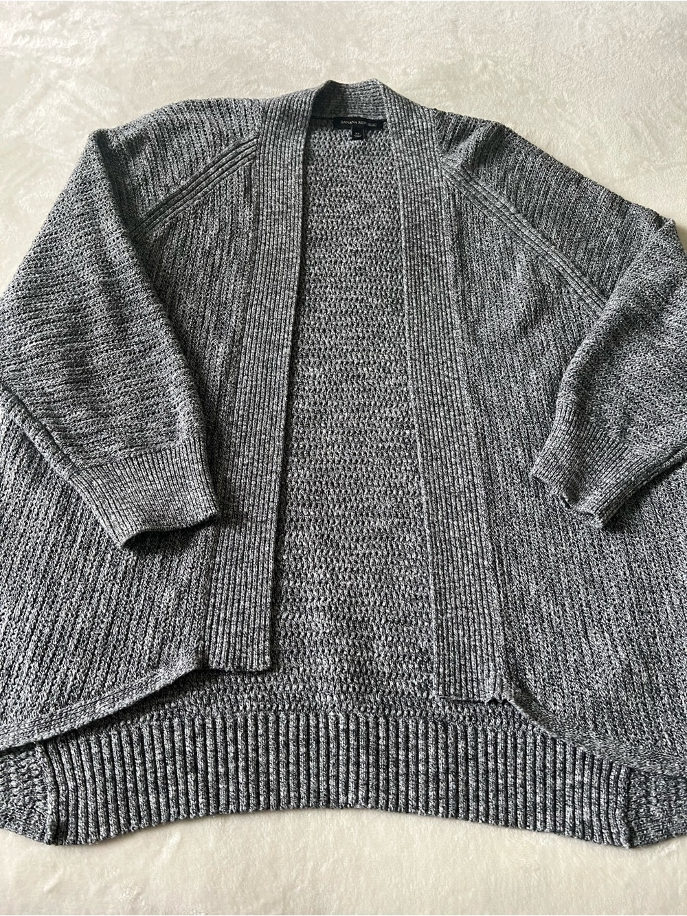 Banana Republic Gray Open-Front Knit Cardigan